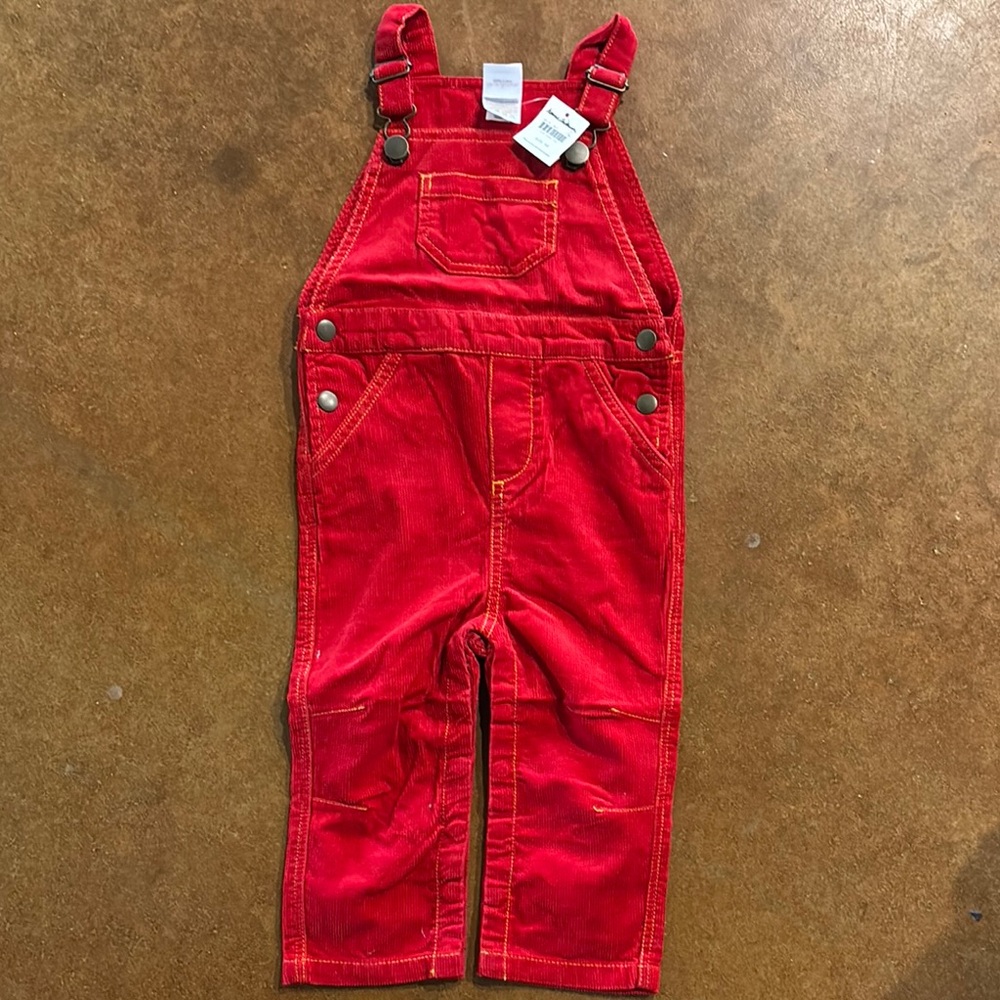 NWT Hanna Andersson Red Corduroy Overalls 2T